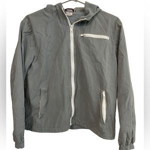 Classic John Galt Brandy Melville Gray Lightweight Full Zip Hoodie Jacket OS